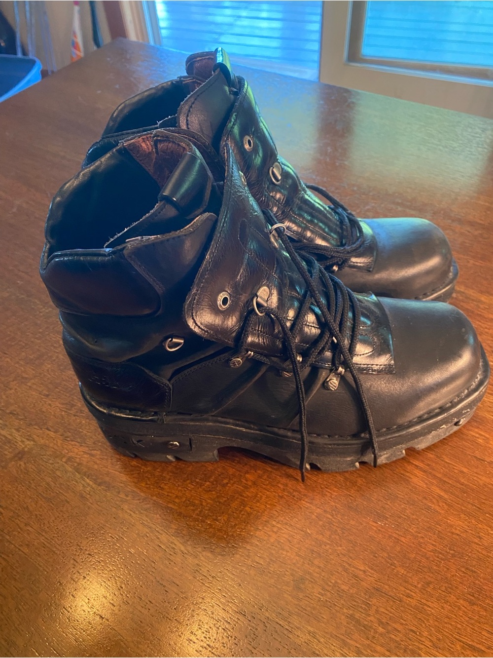GBX by New Rock Black Leather Platform Boots Men’s Size 10 Goth Chunky Vintage